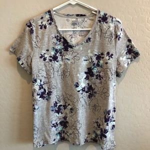 Croft & Barrow Gray/Purple/Teal Tee XXL Perfect!